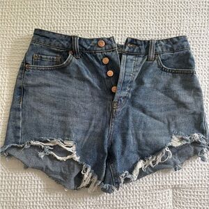 Wild Fable Blue Distressed Jean Shorts Cut Off Trendy Summer
